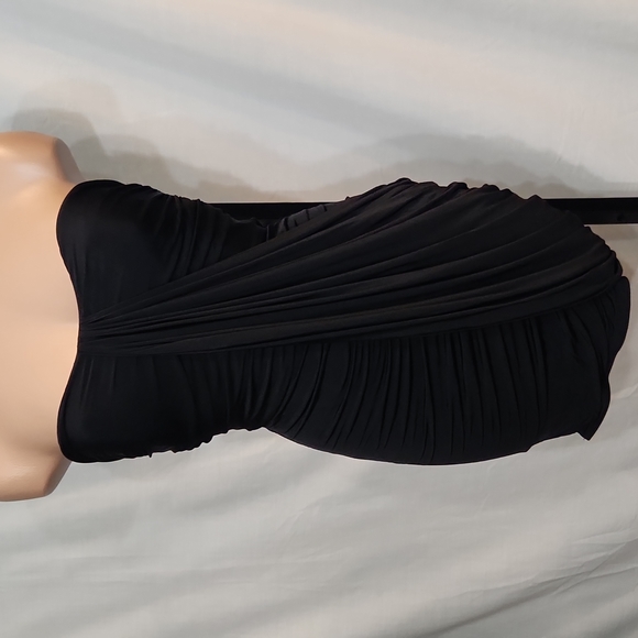 bebe Dresses & Skirts - Bebe Ruched and Draped Strapless Fitted Mini Dress